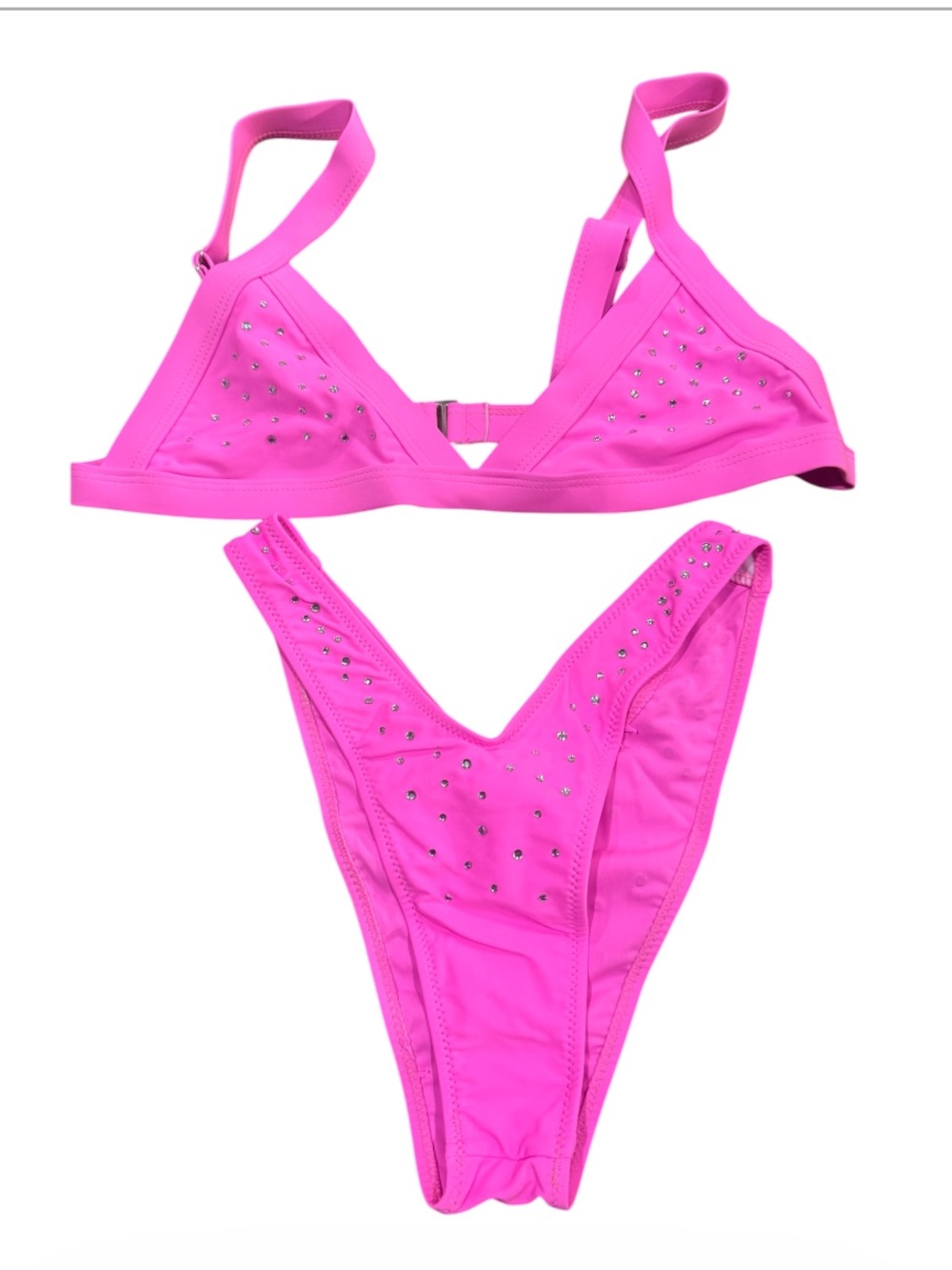 Woman's Hot Pink Rhinestone Bikini Set size medium